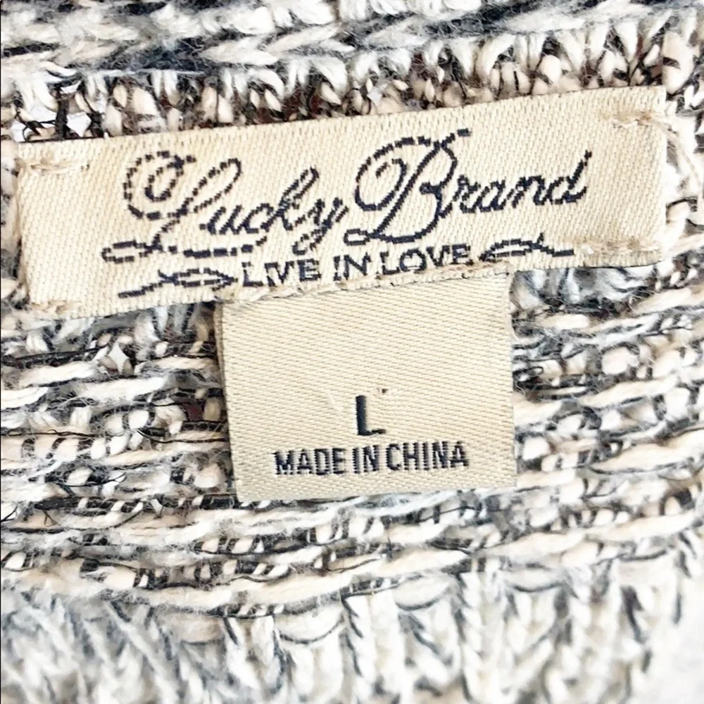Lucky Brand Marled Gray & White Pullover Sweater
